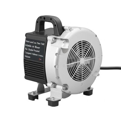 Poziom hałasu poniżej 70dB, dmuchawa do nadmuchiwania powietrzem, zasilana elektrycznie, kompaktowa, o wymiarach 198x116x195cm, odpowiednia do użytku komercyjnego