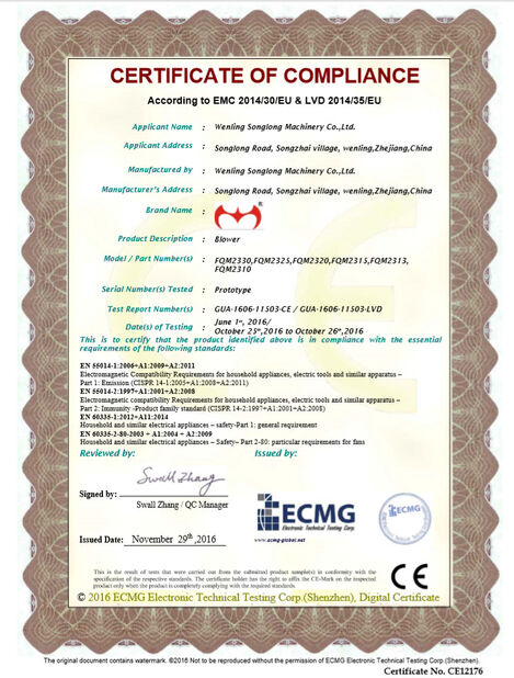 china Wenling City HongFu Machinery Co.,Ltd certification